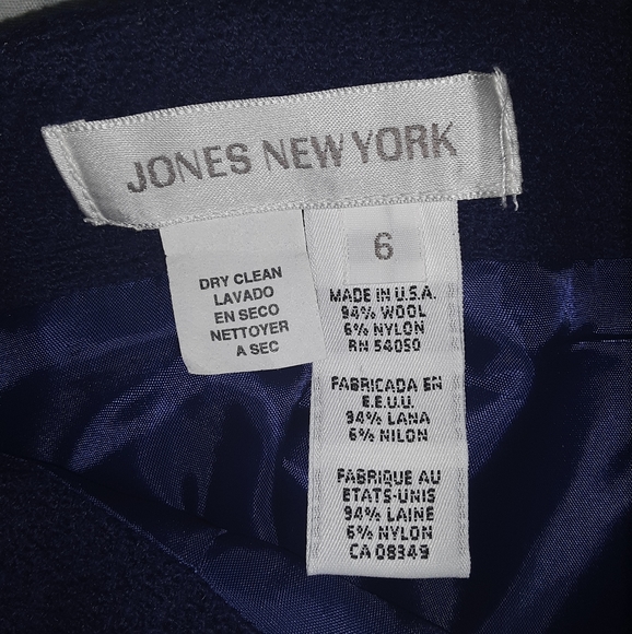 Jones New York blue wool pencil skirt, size 6 - Picture 3 of 3